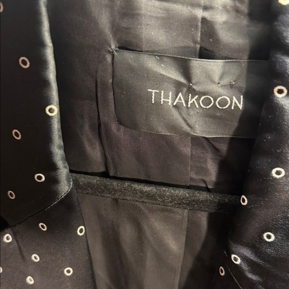 Thakoon Jacket luxury fabric basics black White Dot detail 6 oversize blazer 6 M - Picture 6 of 11